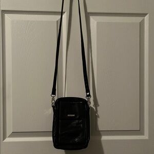 Perlina Black Leather crossbody bag